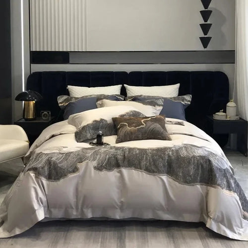 Exquisite Comfort: Luxury Embroidery 1200TC Egyptian Cotton Bedding Set
