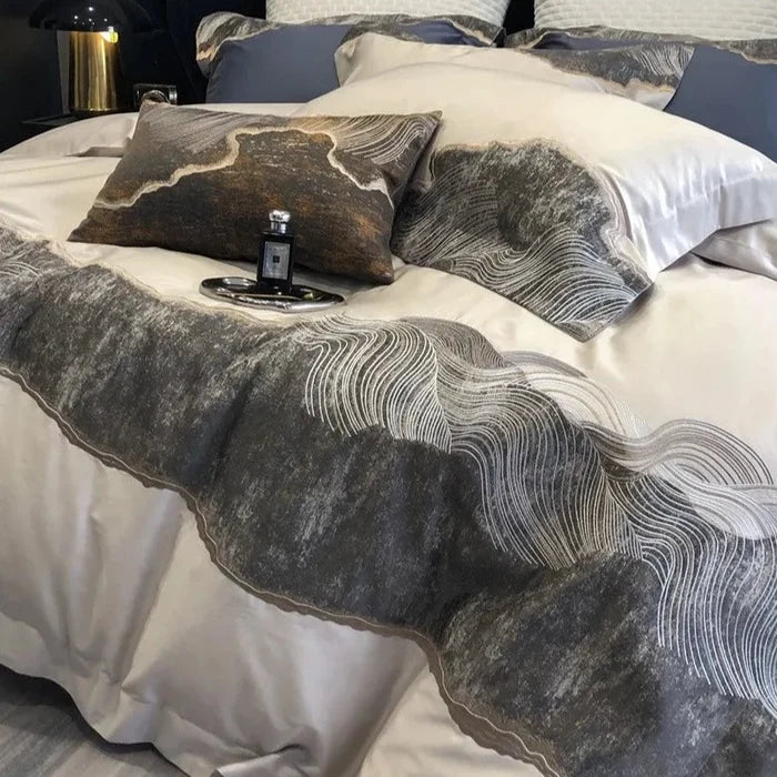 Exquisite Comfort: Luxury Embroidery 1200TC Egyptian Cotton Bedding Set