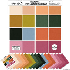 Fall Floral - Linen Printed Smooth Cardstock Single-Sided