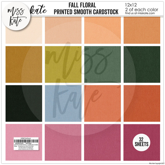 Fall Floral - Linen Printed Smooth Cardstock Single-Sided