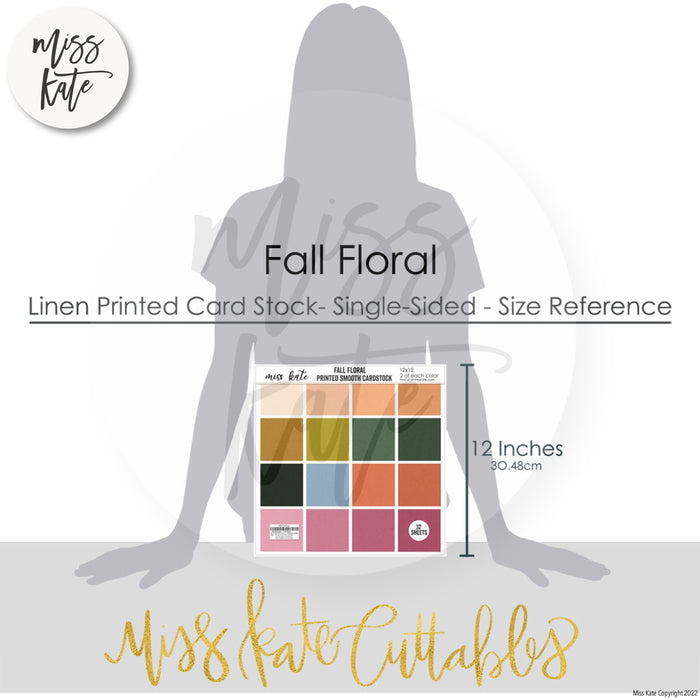 Fall Floral - Linen Printed Smooth Cardstock Single-Sided