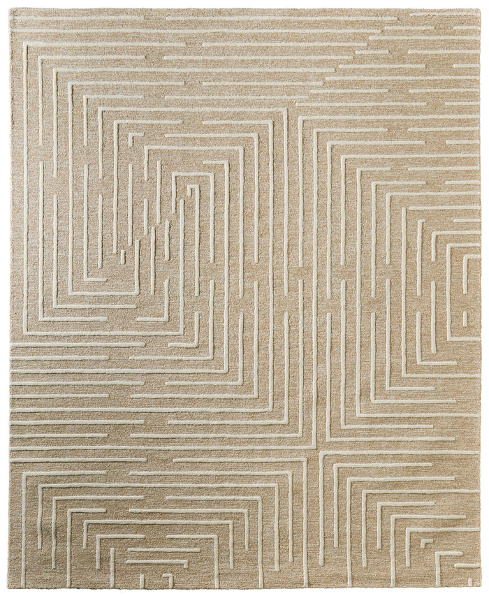 The Rug Corner Feizy Fenner Transitional Geometric - Taupe/Ivory