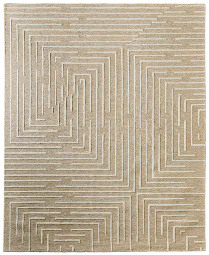 The Rug Corner Feizy Fenner Transitional Geometric - Taupe/Ivory