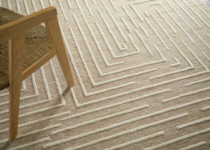 The Rug Corner Feizy Fenner Transitional Geometric - Taupe/Ivory