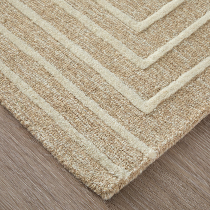 The Rug Corner Feizy Fenner Transitional Geometric - Taupe/Ivory