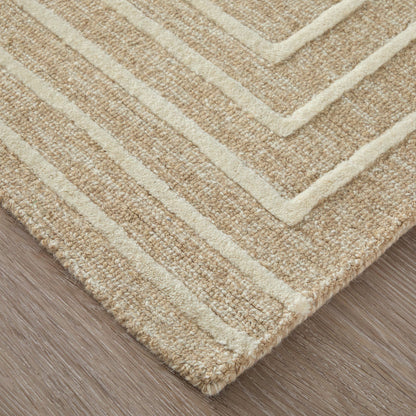 The Rug Corner Feizy Fenner Transitional Geometric - Taupe/Ivory