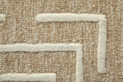The Rug Corner Feizy Fenner Transitional Geometric - Taupe/Ivory