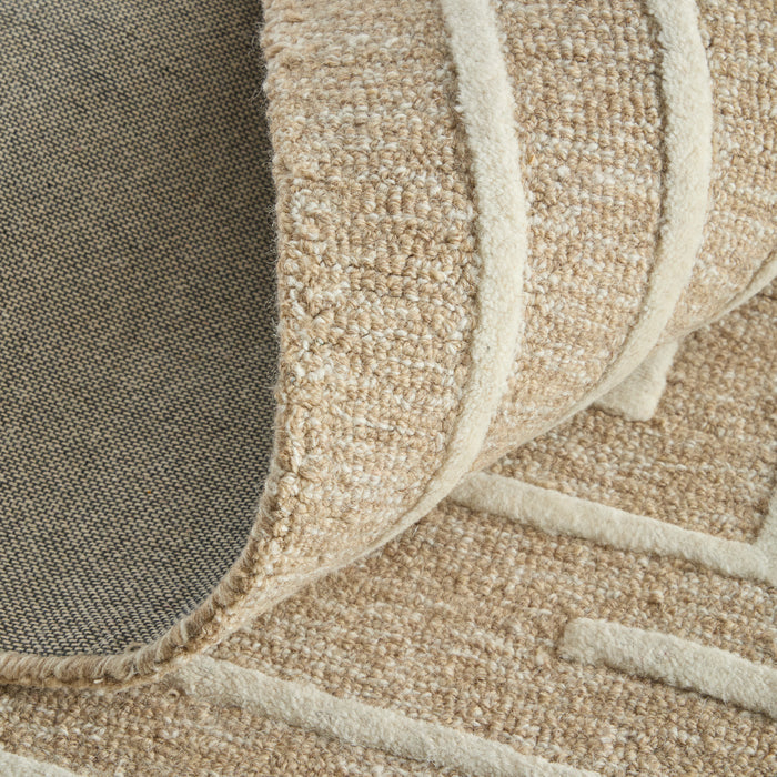 The Rug Corner Feizy Fenner Transitional Geometric - Taupe/Ivory