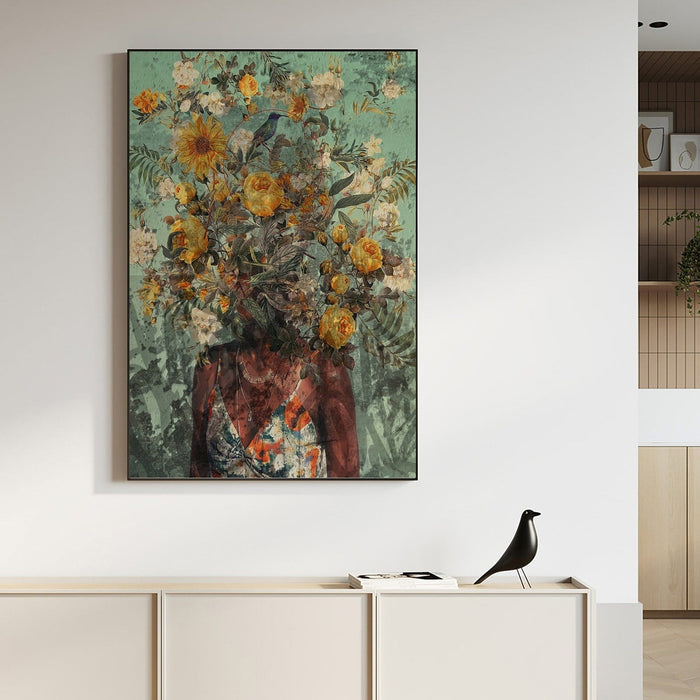 Floral Fusion: Flower Head Graffiti Art