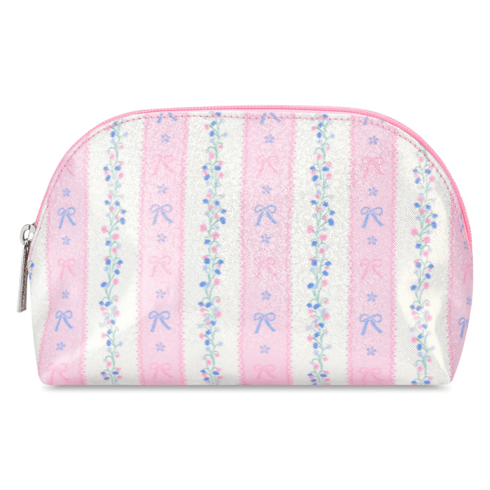 Floral Stripes Oval Cosmetic Bag by Iscream at Confetti Gift and Party Tuscaloosa Alabama