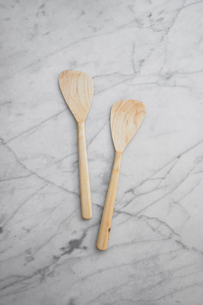 Four Leaf Wood Shop - Flat Line - Modern Salad Set - Maple Wood
