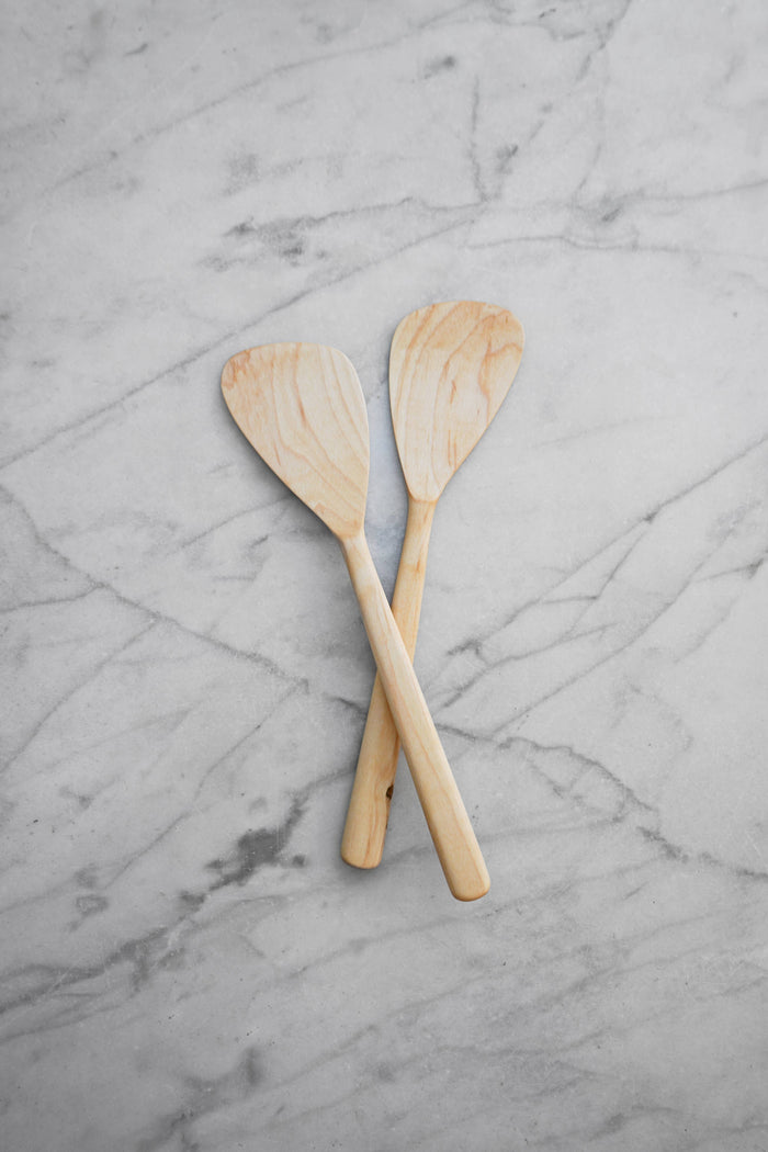 Four Leaf Wood Shop - Flat Line - Modern Salad Set - Maple Wood