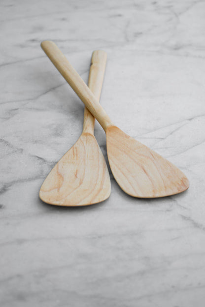 Four Leaf Wood Shop - Flat Line - Modern Salad Set - Maple Wood