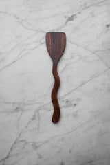 Four Leaf Wood Shop - Flat Line - Squiggly Scraper Spatula - Walnut Wood