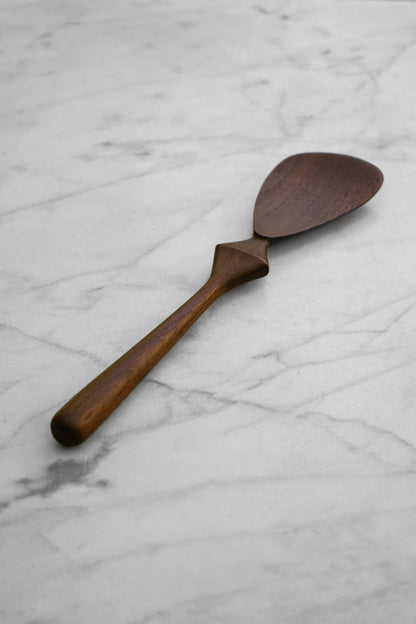 Four Leaf Wood Shop - Modern Cooking Spatula - Diamond Handle - Walnut Wood