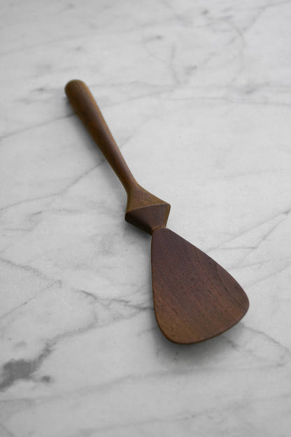 Four Leaf Wood Shop - Modern Cooking Spatula - Diamond Handle - Walnut Wood