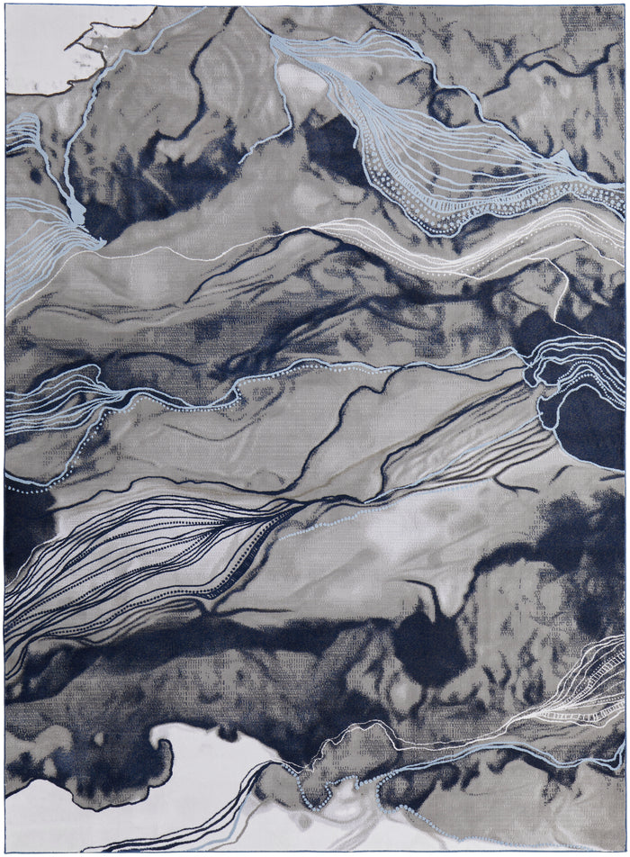 The Rug Corner Feizy Gaspar Modern Abstract - Blue/Gray/Ivory  Gaspar Modern Abstract - Blue/Gray/Ivory