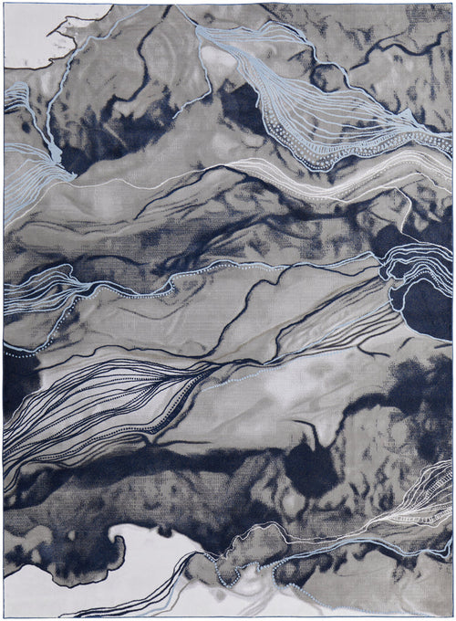 The Rug Corner Feizy Gaspar Modern Abstract - Blue/Gray/Ivory  Gaspar Modern Abstract - Blue/Gray/Ivory