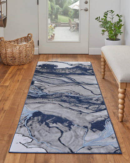 The Rug Corner Feizy Gaspar Modern Abstract - Blue/Gray/Ivory  Gaspar Modern Abstract - Blue/Gray/Ivory