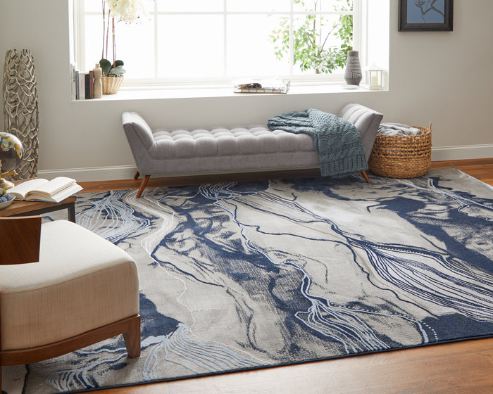 The Rug Corner Feizy Gaspar Modern Abstract - Blue/Gray/Ivory  Gaspar Modern Abstract - Blue/Gray/Ivory