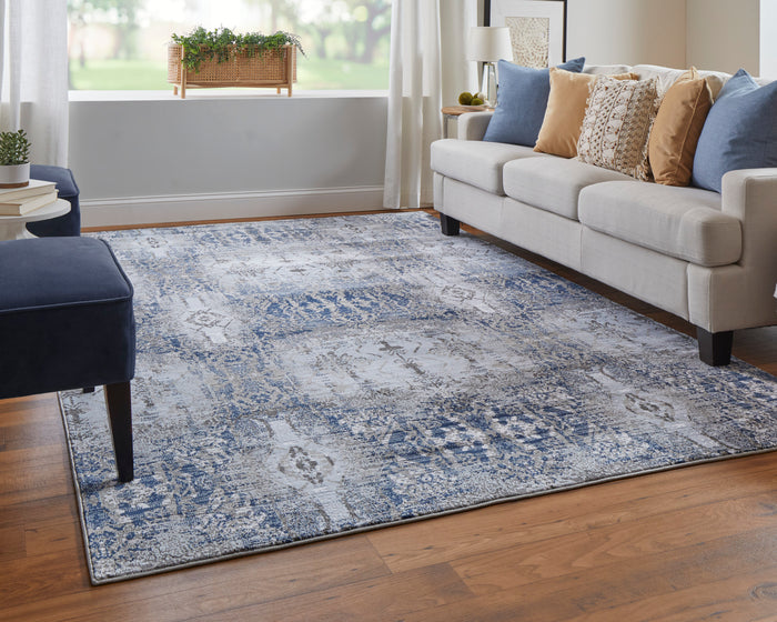 The Rug Corner Feizy Gaspar Modern Damask - Blue/Gray/Taupe  Gaspar Modern Damask - Blue/Gray/Taupe
