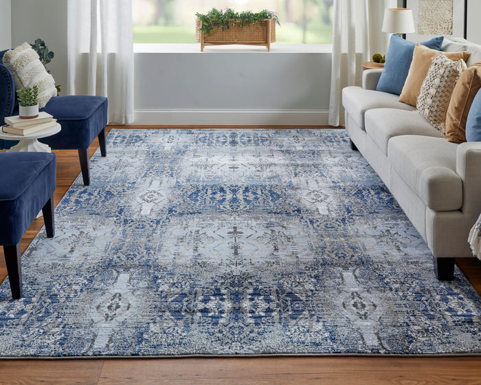 The Rug Corner Feizy Gaspar Modern Damask - Blue/Gray/Taupe  Gaspar Modern Damask - Blue/Gray/Taupe