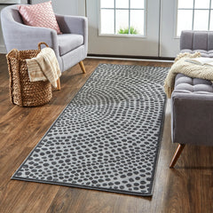 The Rug Corner Feizy Gaspar Modern Polka Dots - Gray/Silver/Ivory  Gaspar Modern Polka Dots - Gray/Silver/Ivory
