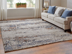 The Rug Corner Feizy Gilmore Modern Abstract - Ivory/Blue/Gray