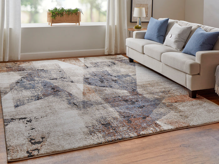 The Rug Corner Feizy Gilmore Modern Color Block - Blue/Ivory/Taupe