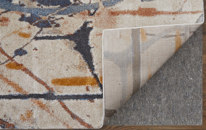 The Rug Corner Feizy Gilmore Modern Watercolor - Blue/Orange/Gray