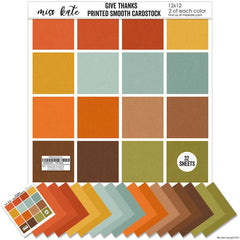 Give Thanks - Linen-Printed Smooth Cardstock Single-Sided Linen Printed