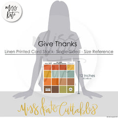 Give Thanks - Linen-Printed Smooth Cardstock Single-Sided Linen Printed