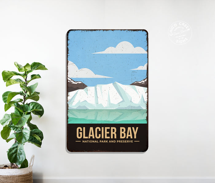 Glacier Bay National Park Sign Rustic Looking Wall Decor Cabin Signs Alaska