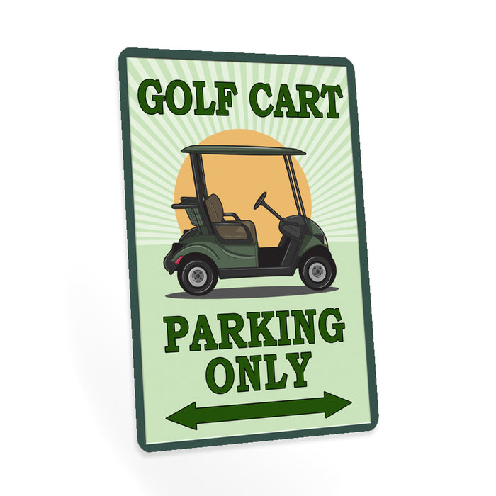 Golf Cart Parking Only Sign Course Decor Wall Metal Parking Sign
