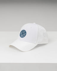 Gorra Snapback Emblema Lucero, Blanco, vista frontal, Algodón, protección solar y estilo casual