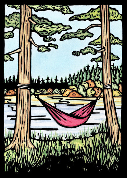 Hammock - Original Linocut