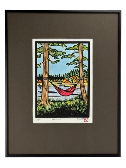 Hammock - Original Linocut
