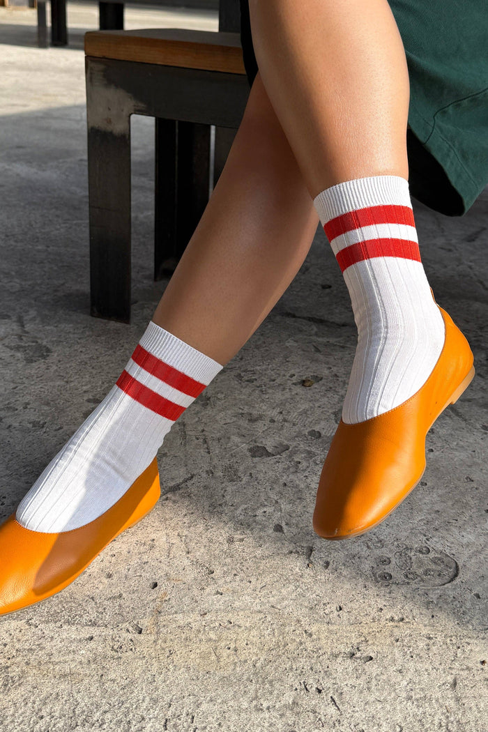 HER VARSITY SOCKS | WHITE PERIWINKLE - LE BON SHOPPE