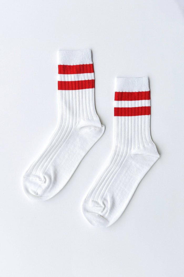 HER VARSITY SOCKS | WHITE PERIWINKLE - LE BON SHOPPE