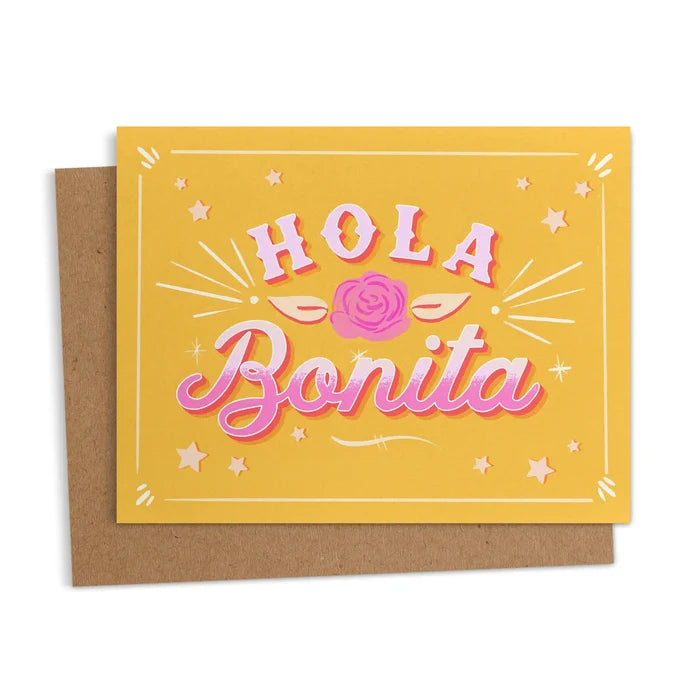 Hola Bonita Rótulo Spanish Greeting Card