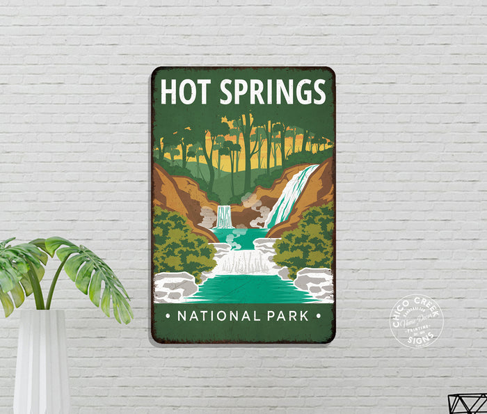Hot Springs National Park Sign Rustic Looking Wall Decor Cabin Decorative Signs Arkansas