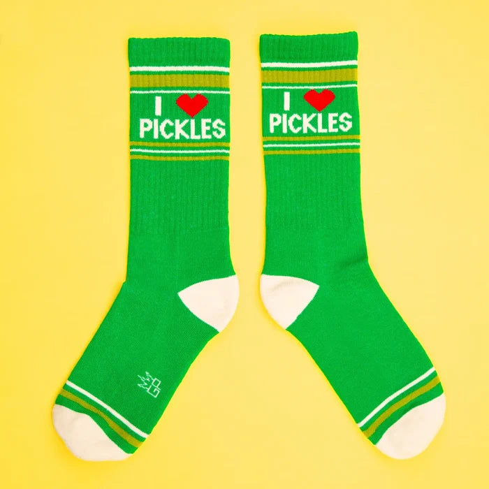 I Love Pickles Gym Crew Socks