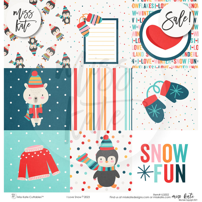 I Love Snow - Paper & Sticker Kit 12X12 (Ds)