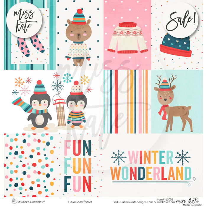 I Love Snow - Paper & Sticker Kit 12X12 (Ds)