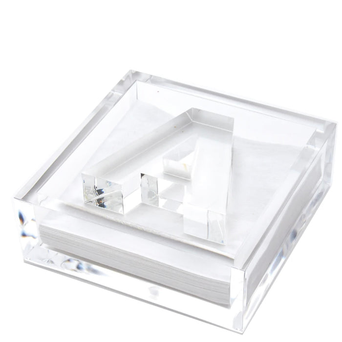 Initial Acrylic Cocktail Napkin Holder & Weight - Maisonette Shop