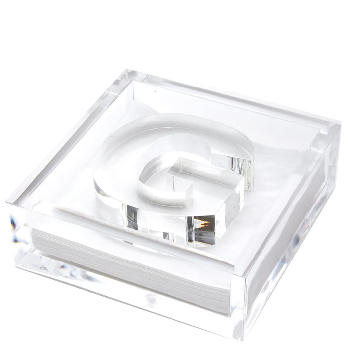 Initial Acrylic Cocktail Napkin Holder & Weight - Maisonette Shop