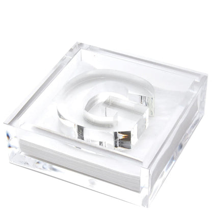 Initial Acrylic Cocktail Napkin Holder & Weight - Maisonette Shop