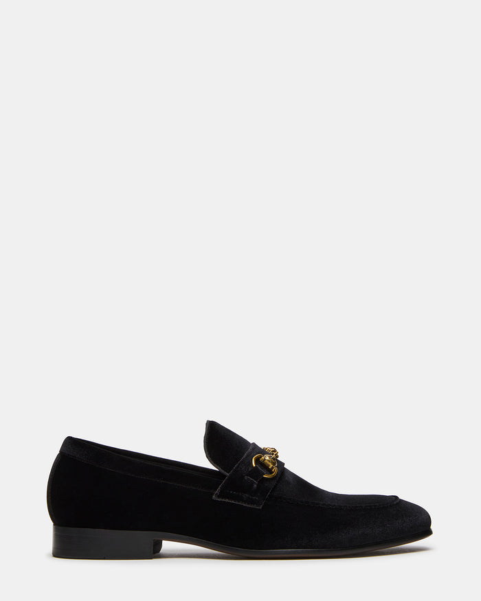 JAKIRO Black Velvet Slip-On Dress Men's Loafer | Steve Madden
