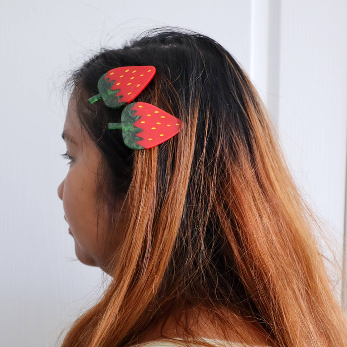 Jenny Lemons Strawberry Alligator Hair Clip Set