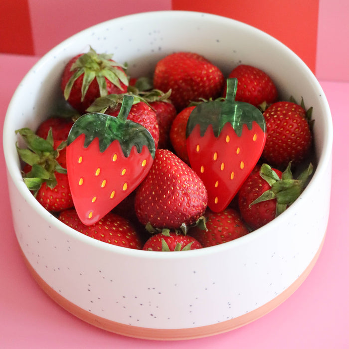 Jenny Lemons Strawberry Alligator Hair Clip Set